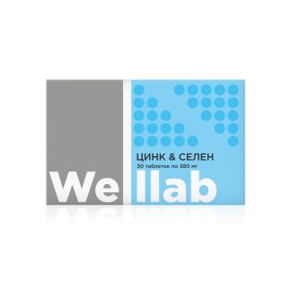 ბადი თუთიით და სელენით Welllab ZINC & SELENIUM, 30 აბი