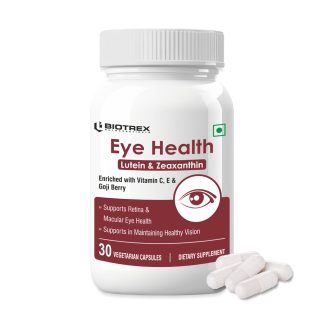 Biotrex Chelated Iron + Vitamin C, B12, Folic Acid & ZBiotrex Eye Health Supplement Enriched With Lutein, Zeaxanthin, Goji Berry, Copper, Zinc, Vitamin C & E, Protects From Blue Light Damage & Digital Strain - 30 Vegetarian Capsules ❌ არ არის რეკომენდებული ❌
