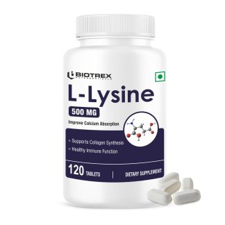 Biotrex L-Lysine 500mg, From L-Lysine Monohydrochloride, Healthy Immune Function - 120 Tablets ❌ არ არის რეკომენდებული ❌