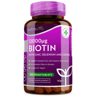 Biotin 12,000ug with Albion™ Zinc, Selenium & Copper 365 Vegan Tablets ❌ არ არის რეკომენდებული ❌