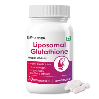 Biotrex Nutraceuticals Liposomal Glutathione Supports Healthy Skin Health, High Purity 50% Lipokon Form - 30 Veg Capsules ❌ არ არის რეკომენდებული ❌