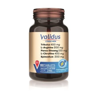 Validus Combo-Men Tribulus 400 mg + L-Arginine 200 mg + Maca 100 mg 60 Tablets ❌ არ არის რეკომენდებული ❌