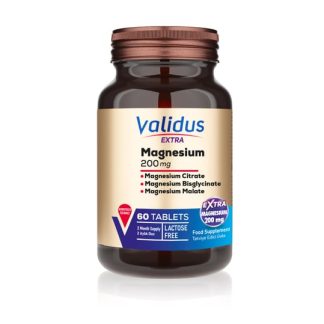 Validus Extra Magnesium Complex Bisglycinate + Sitrat + Malat 200 mg 60 Tablets ❌ არ არის რეკომენდებული ❌ (
