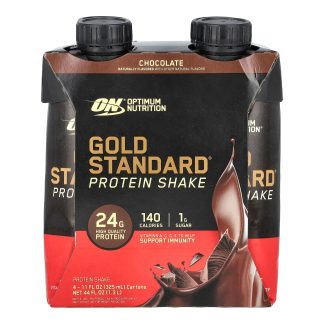 Gold Standard® Protein Shake, Chocolate, 4 Cartons, 11 fl oz (325 ml) Each ❌️ არ არის რეკომენდებული ❌️