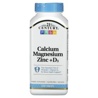 Calcium Magnesium Zinc + D3, 250 Tablets ❌️ არ არის რეკომენდებული ❌️