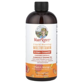 Liquid Morning Multivitamin + Hair Growth, Peach Mango, 15.22 fl oz (450 ml) ❌️ არ არის რეკომენდებული ❌️