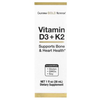 Vitamin D3 + K2 as MK-4, 25 mcg (1,000 IU), 1 fl oz (30 ml) ❌️ არ არის რეკომენდებული ❌️