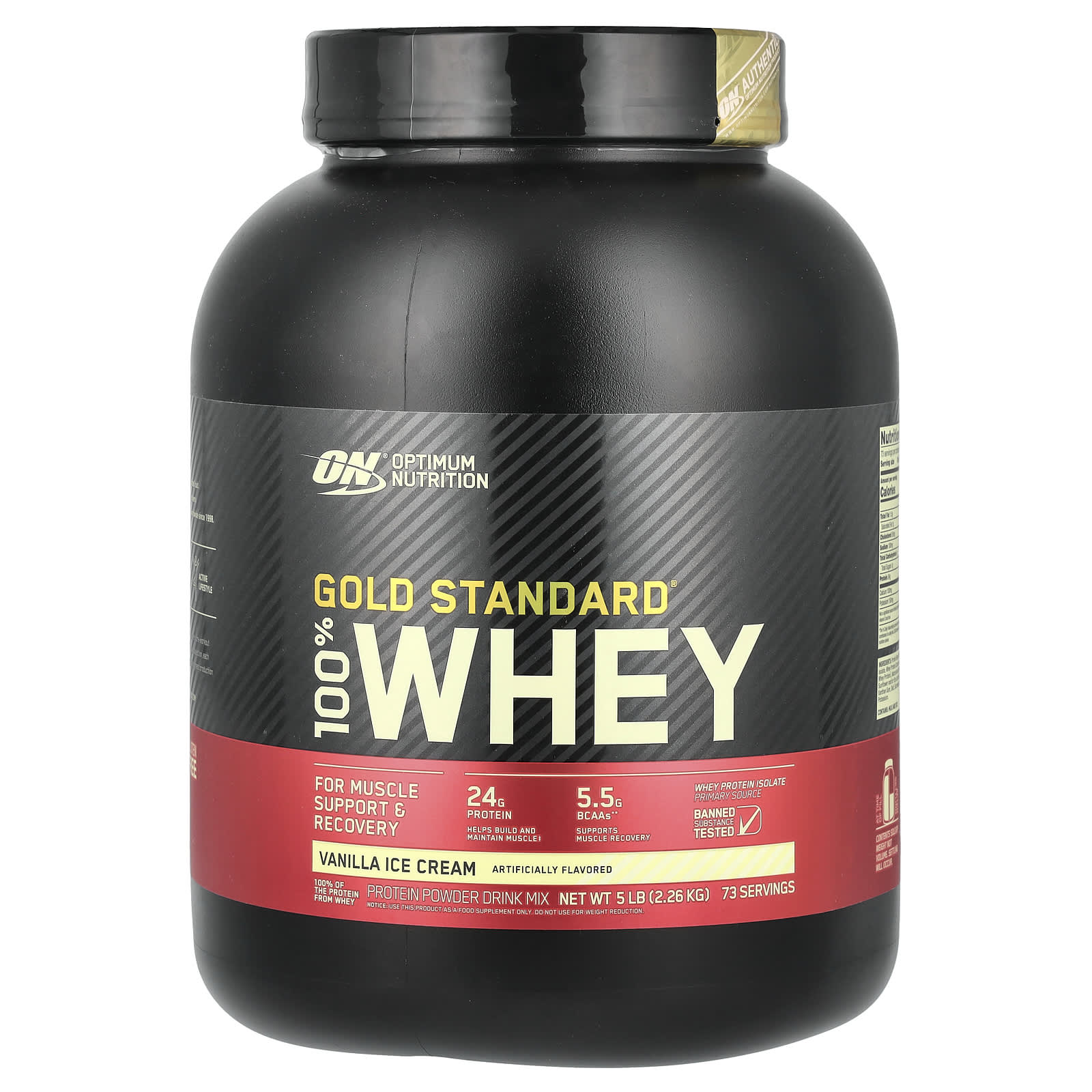 Gold Standard® 100% Whey, Vanilla Ice Cream, 5 lb (2.26 kg) ❌️ არ არის რეკომენდებული ❌️