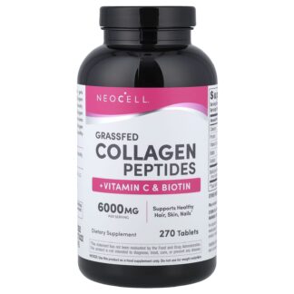 Grassfed Collagen Peptides + Vitamin C & Biotin, 270 Tablets ❌️ არ არის რეკომენდებული ❌️