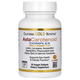 AstaCarotenoid Complex with Lutein, Lycopene, Astaxanthin, and Vitamin A, 30 Veggie Softgels ❌️ არ არის რეკომენდებული ❌️