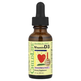 Vitamin D3, Natural Berry, 12.5 mcg (500 IU), 1 fl oz (30 ml) ❌️ არ არის რეკომენდებული ❌️